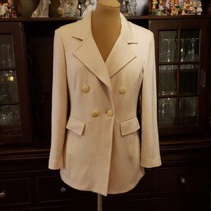 St. John Womens Cream Knit Blazer Jacket size 10